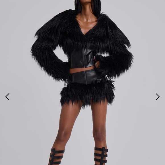 NWT Jaded London Viera Faux Fur and Leather Jacket SMALL - Picture 8 of 10